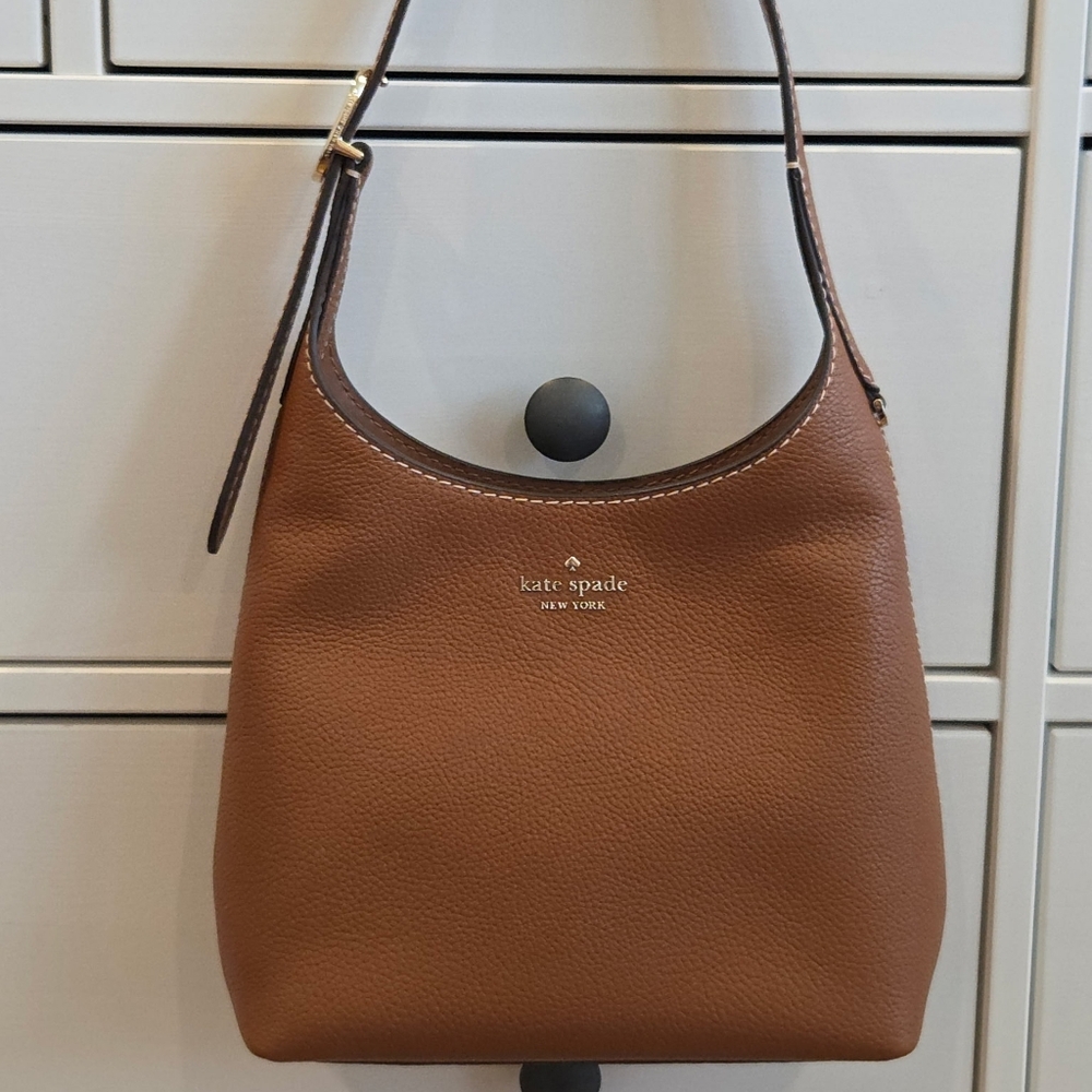 Kate Spade Brown Pebble Leather Shoulder Hobo 454